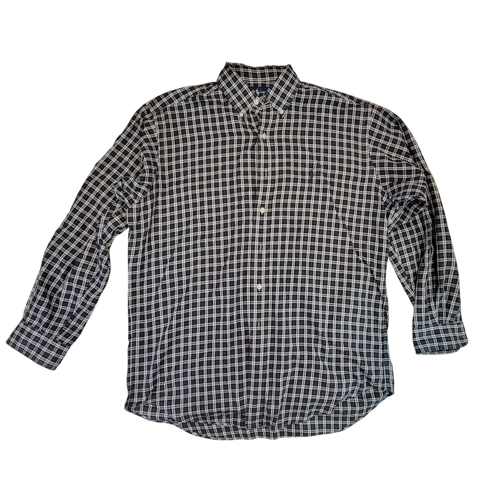 Ralph Lauren Blake Plaid Button Down‎ Shirt Men's Size Medium Long Sleeve Cotton